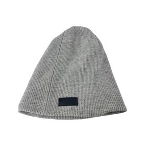 Two Blind Brothers Ribbed Angora Blend Beanie Hat Light Gray